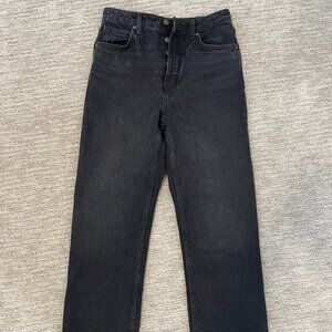 Reformation Cynthia High Rise Straight Jeans Size 27 Black/Vana, NWOT
